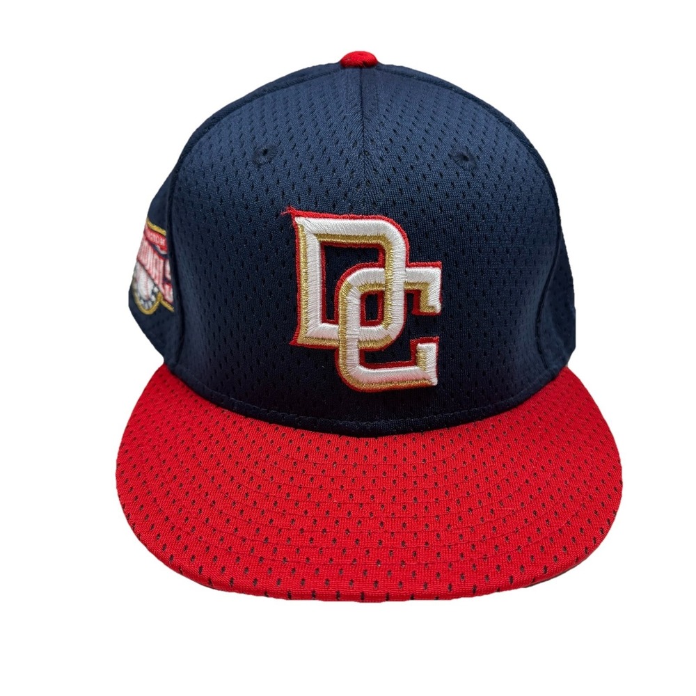 Washington Nationals New Era 59Fifty 7 1/2 Mesh Blue Red DC Hat Cap GUC